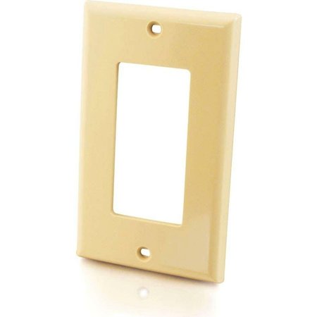 C2G Decorative One Cutout Single Gang Wall Plate - Ivory 03724